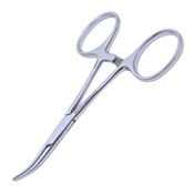 Hartman Curved Hemostatic Mosquito Forceps, Ring Handle With Dull Finish, Ratchet Lock, Curved 20mm Serrated Jaws, And Overall Length Of 3 7/8" (99mm) 